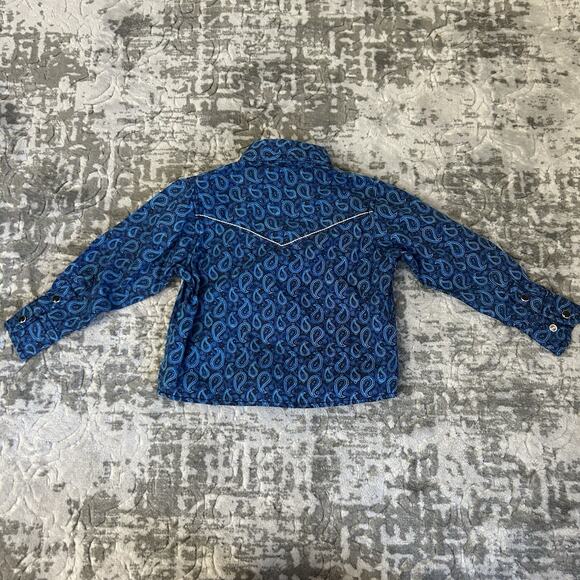Cowboy Hardware Western Rodeo Blue Long Sleeve Shirt Baby Size 6 Month - Picture 8 of 12